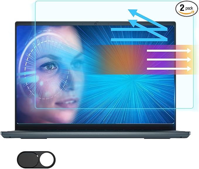 2 Pack 12.5Inch Laptop Anti-Blue Screen Protector for HP/Dell/Asus/Acer/Sony/Samsung/Lenovo/Razer Blade Aspect Ratio 16:9 Anti-Glare Anti-fingerprint with Camera Cover