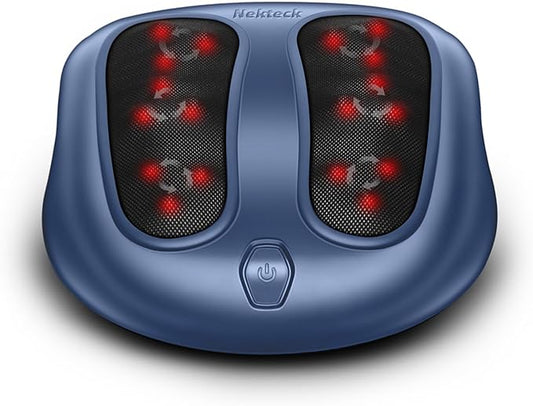 Nekteck Foot Massager with Heat, Shiatsu Foot Massager for Neuropathy, Plantar Fasciitis, Electric Heated Foot Massage Machine for Pain Relief and Circulation, Gifts for Man Woman Her Him Birthday