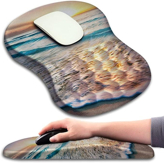 Mouse Pad Wrist Support, Ergonomic Mouse Pad with Massage Dot, Comfortable Computer Mouse Pad for Laptop, Wrist Rest Pain Relief Mousepad with Non-Slip PU Base for Office & Home, 12 x 8 in