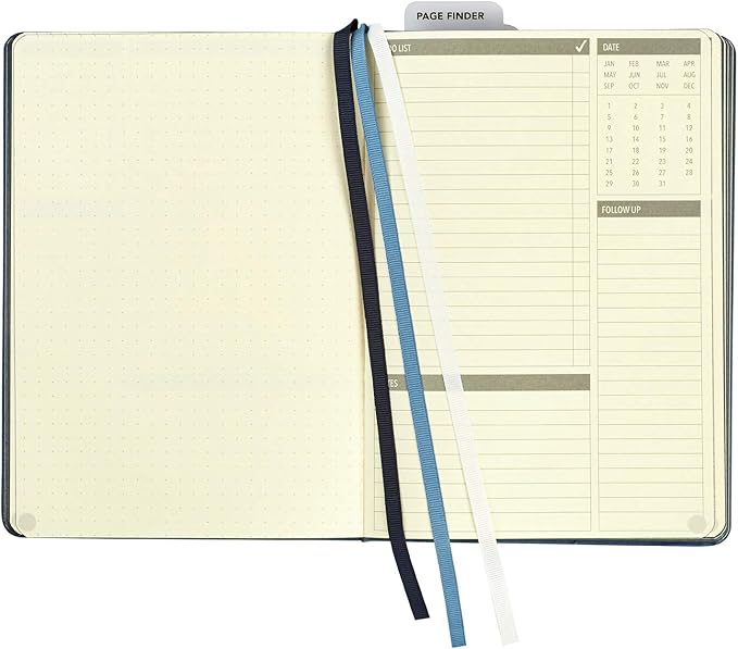 C.R. Gibson Blue Leatherette Freestyle Organizer and Planner Dot Grid Notebook, 6'' W x 8.5'' L, 240 Pages