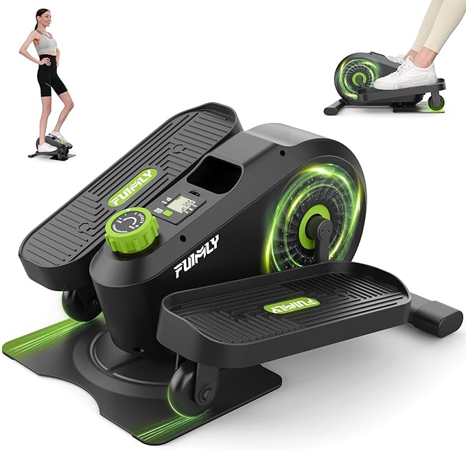 FUNMILY Under Desk Elliptical, Desk Bike Pedal Exerciser, Fully Assembled Leg Exerciser 2 in 1 Seated Standing Elliptical, Ultra-Quiet Mini Elliptical Machines for Home Office Use