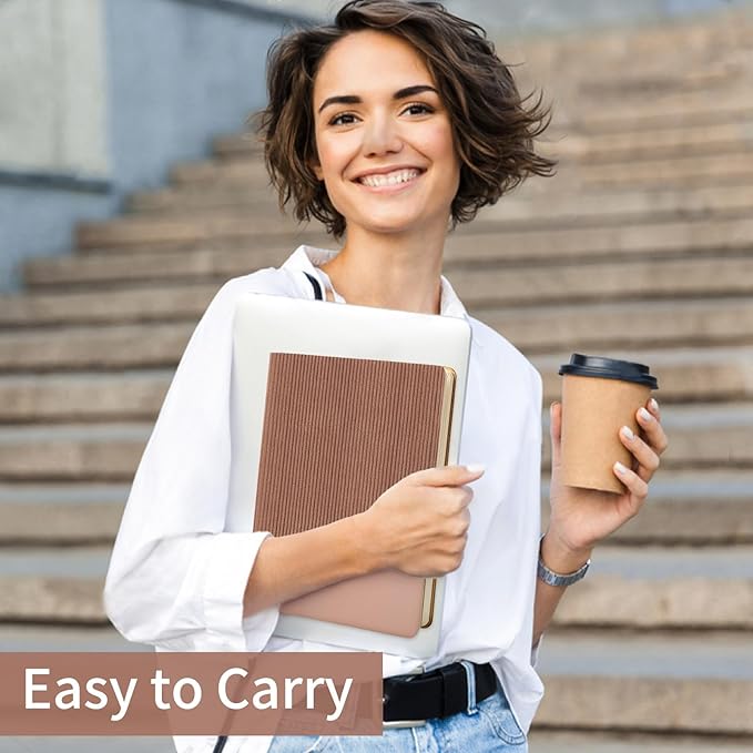 Lined Journal Notebook for Work College Ruled Note Book 5.79"x8.27" A5 PU Leather Daily Journaling 216 Pages for Women Men Writing Home School Supplies Business (A5 Lined 216pages, 02-Dark Pink)