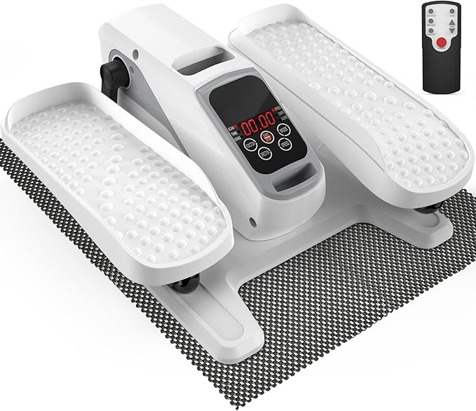 VIVURN-018 Under Desk Elliptical 5 Mode 12 Speed Low Impact Mini Electric Leg Exerciser As Seen on TV While Sitting for Seniors with Non-Slip Mat Quiet&Portable Seated Elliptical for Home and Office