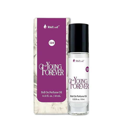 Well's Oil Roll-On Perfume Oil (Young Forever) | Fresh Green Notes | Long-Lasting | Paraben-Free | 0.33 Fl Oz / 10 ml