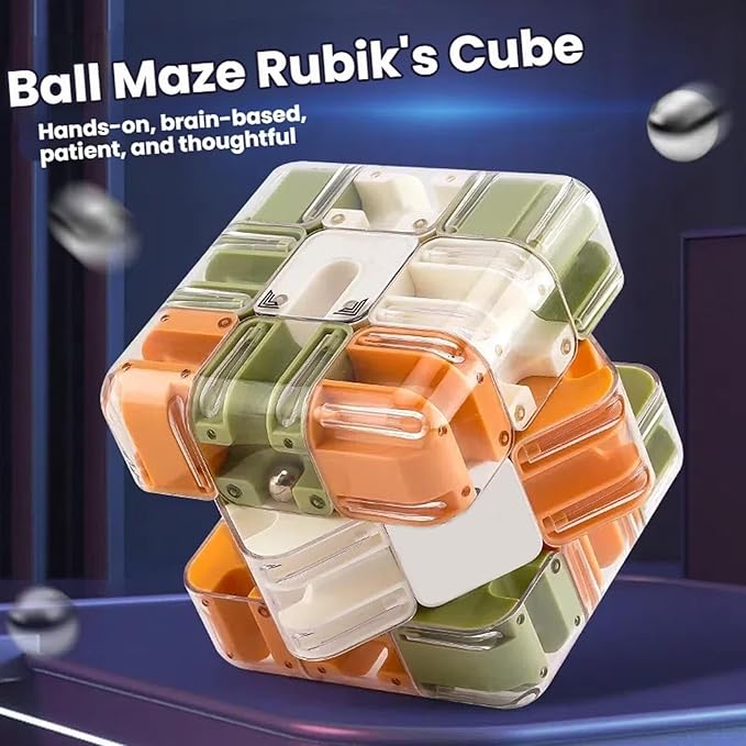 New Large Labyrinth 3D Puzzles Maze Cube - Spatial Awareness Brain Training Toy for Stress Relief & Logic Development, High - Difficulty Puzzle, 3D Maze Magic Cube & Ball, Brain Training Puzzle