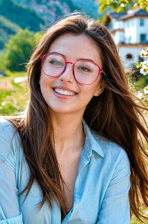 VISOONE Lightweight TR90 Blue Light Blocking Glasses Frame with Anti Glare Eye Protection for Women and Men RANE