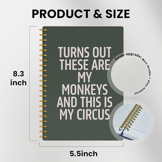 Funny Notebooks for Work, Green Aesthetic Journal, Funny Boss Day Gifts, Boss Gifts for Men Women, Funny Gifts for Boss, Boss Office Decor, Spiral Notebook 5.5x8.3 Inch