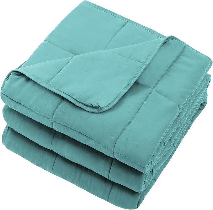 Teal Weighted Blanket for Adults 20lbs, 80"x87", King Size Cooling Heavy Throw Blanket for 130-220lbs, Microfiber Soft Thick Big Blankets Weighted Comforter Breathable Gift for Sleeping
