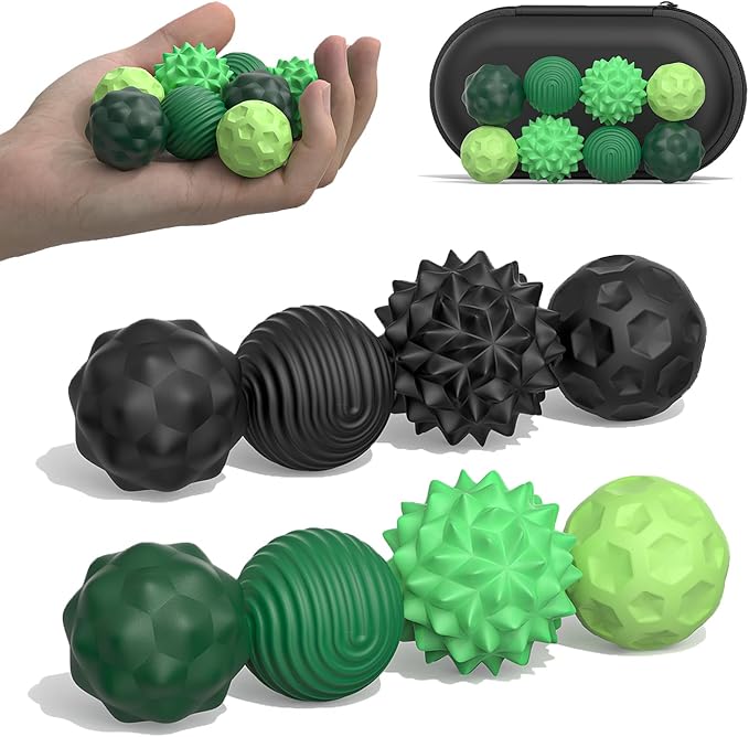 Magnetic Balls Fidget Toy - 8pcs Sensory Attraction Stress Balls with Silicone Shell for Adults to Calm Restless Hands Anxious Mind, Fidget Magnet Balls Desk Toy for Office Stress Anxiety Relief