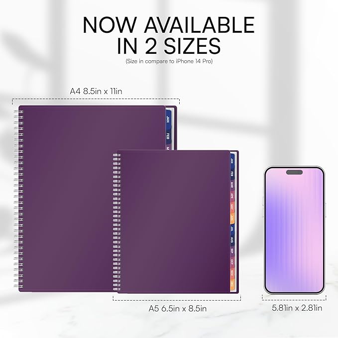 Ensight 2026 Appointment Book & Planner Ensight 6.5 x 8.5 inches Large Tabbed Daily Hourly Weekly Planner Schedule Book 30 Minute time Slots Business & Personal Planner Jan 2026 Dec 2026 Purple