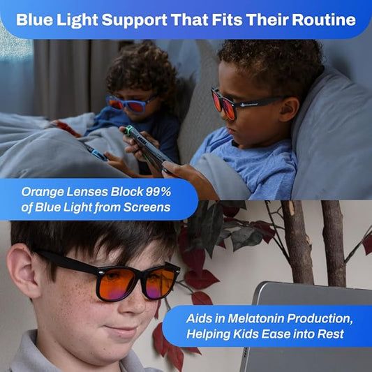 DefenderShield Kids Blue Light Blocking Glasses for Computer, Mobile, Video Games, Gaming