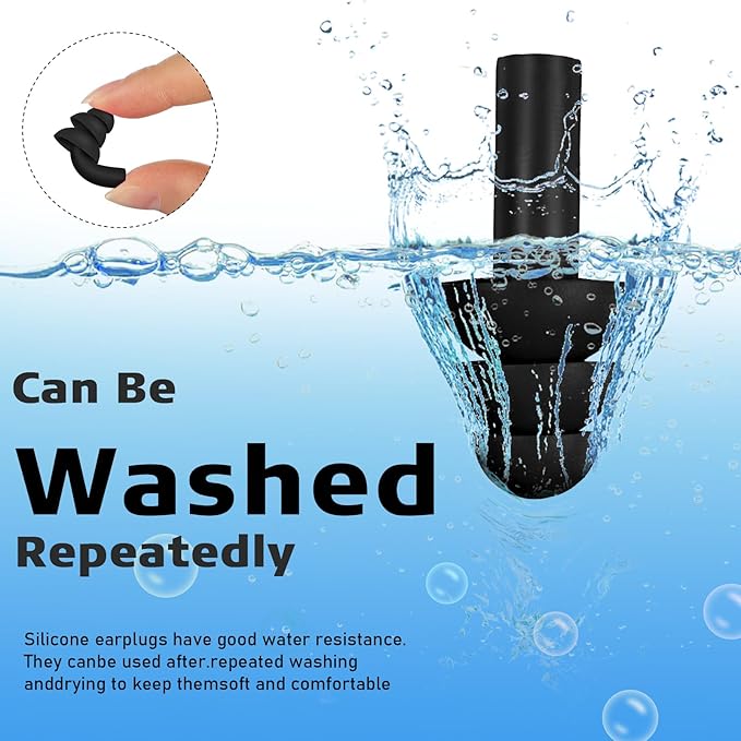 Tondiamo 150 Pairs Ear Plugs Bulk Individually Wrapped Silicone Ear Plugs with Carry Case Soft Reusable Noise Cancelling Earplugs for Sleeping Swimming Concerts Shooting Noise Reduction(Black)