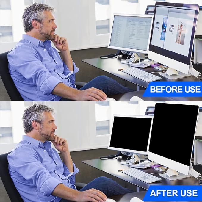 Computer Privacy Screen Filter 22 Hanging Monitor Privacy Screen Protector for 16:10 Aspect Ratio Widescreen Computer Monitor, Eye Protection Anti Glare Blue Light Screen Protector