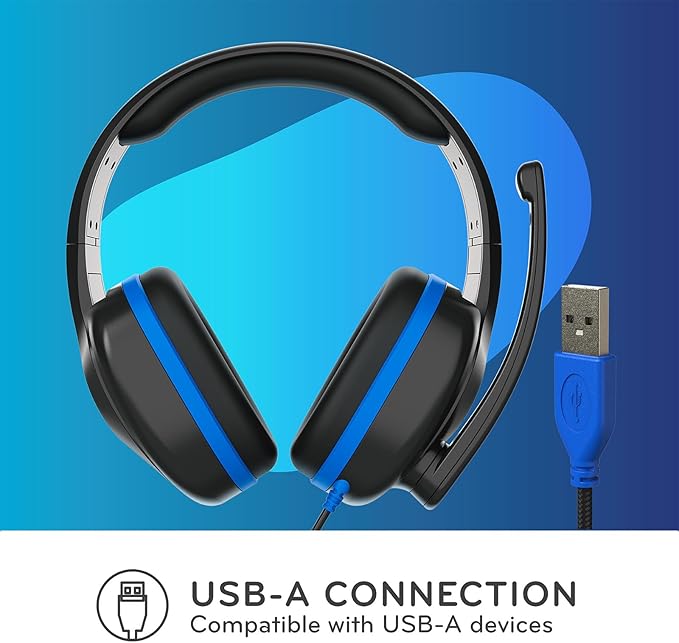 ThinkWrite Technologies TWT Audio REVO with Stealth Release™ TW320, Premium Wired Over-Ear Headset with USB-A Plug, Noise Reducing Headset with Mic Boom