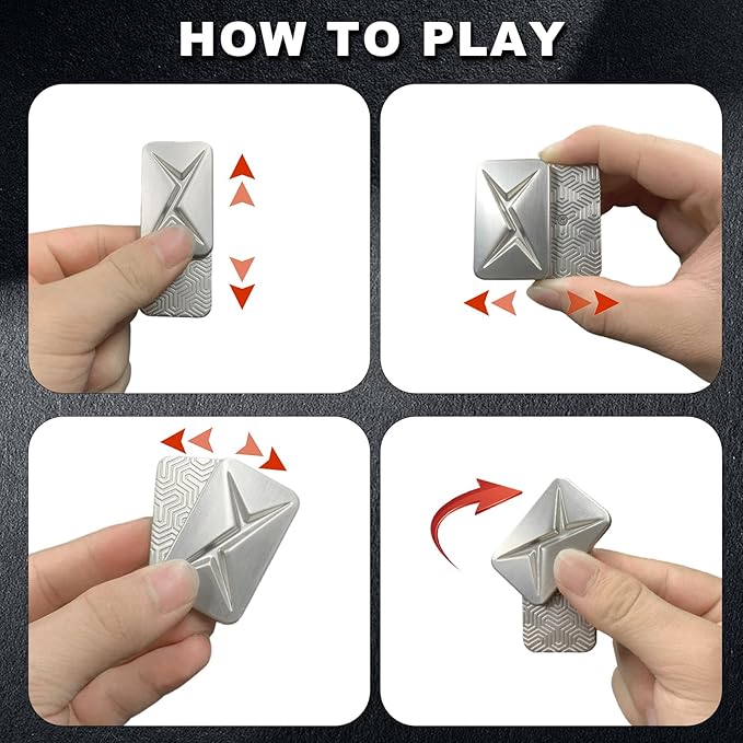 Breakthrough Fidget Slider, Trackless Fidget Slider for Fancy Play, EDC Fidget Toys Adults Sensory Toys Home Office Executive Desk Toys Gift for ADHD/ADD/Autism (Original Silver)