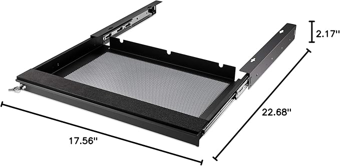 Penn Elcom Under Desk Laptop Drawer, Lockable, for 20” Laptops - Premium Sliding Security Drawers - Model EX-6171B