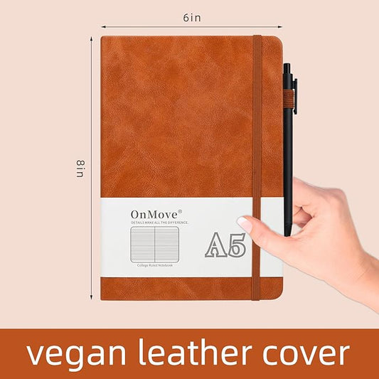 Notebooks Journal for Women Men 12 Pack Bulk Leather Hardcover with Pen Holder A5 160 Pages 100 GSM Thick Paper for Work School Lined Brown