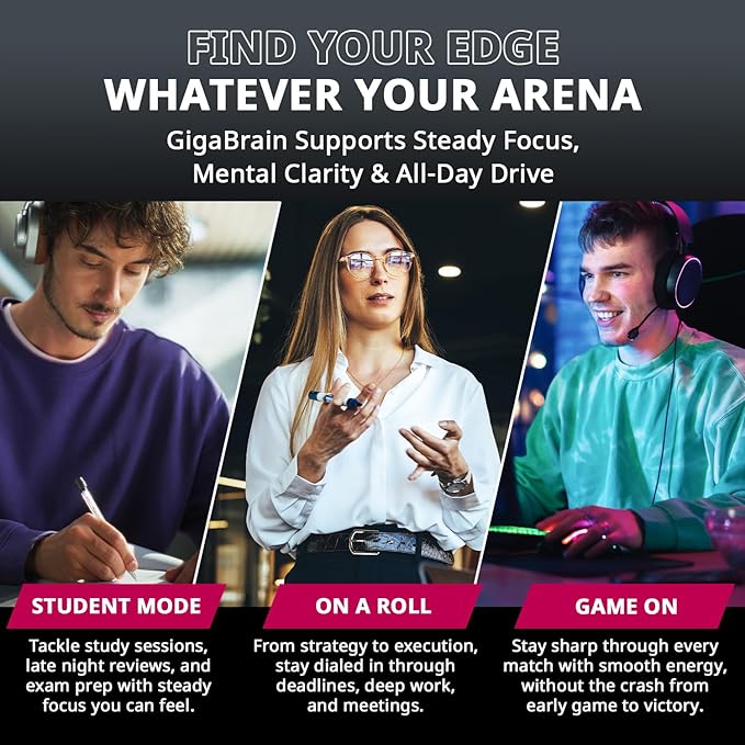 Granite Nutrition GigaBrain Nootropic Energy Powder – Cereboost, Alpha-GPC & ElevATP – Cognitive Focus Supplement for Sustained Energy & Performance – Blood Orange, 30 Servings