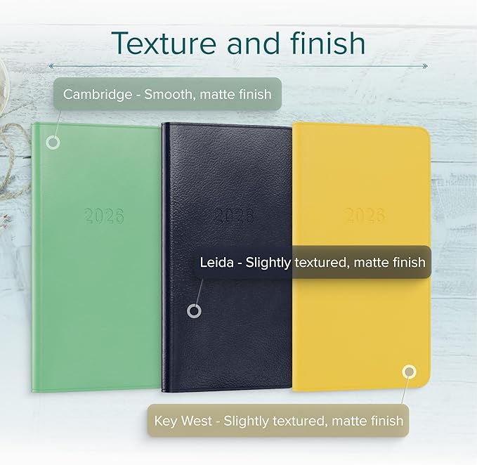 Harbor Pocket Monthly Planner 2025-2026, Calendar Planner and Notebook, Durable Faux Leather, 18 Months, 96 Pages, Softcover & Lightweight - Cambridge Jade - 6 x 3.25 "