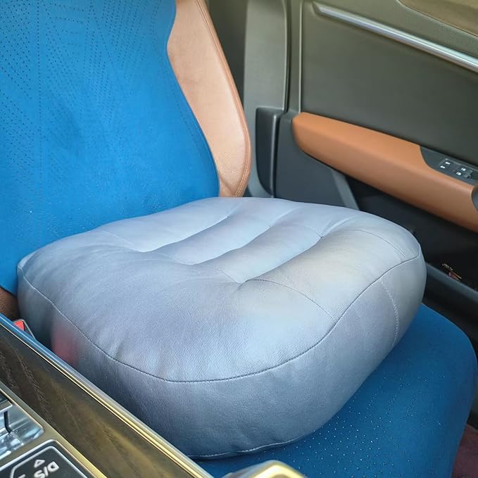 Adult Booster Seat for Car/Portable Booster Seat for Driver/Breathable Non-Slip Seat Cushions with Practical Handle for The Car, Office, Wheelchair, Broader Vision, 17.7"x15.7"x4.7"（Gray）