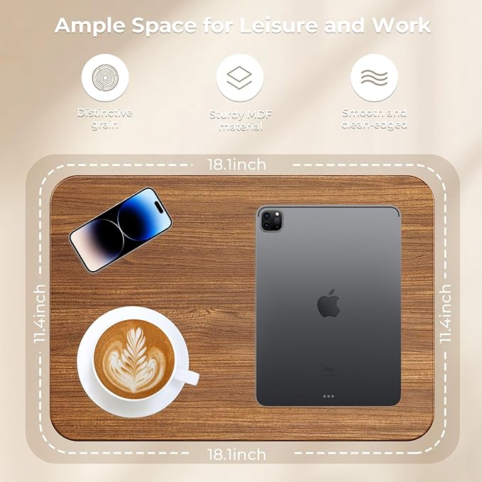 Portable Laptop Floor Stand, Bedside/Sofa Table with Height Adjustable 18''~48'', Sleek Wooden Lectern Standing Desk Mobile Podium for Home, Office, School, Black