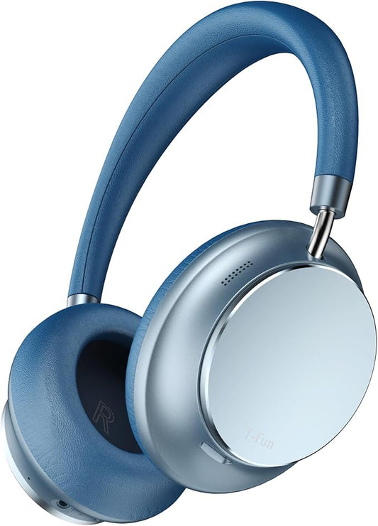 T-fun NC35 Hybrid Active Noise Cancelling Headphones, 360° Spatial Audio with Head Tracking, Over Ear Headphones Wireless Bluetooth 5.3, 55H ANC Playtime, Deep Bass, Custom EQ via App, for Travel Home