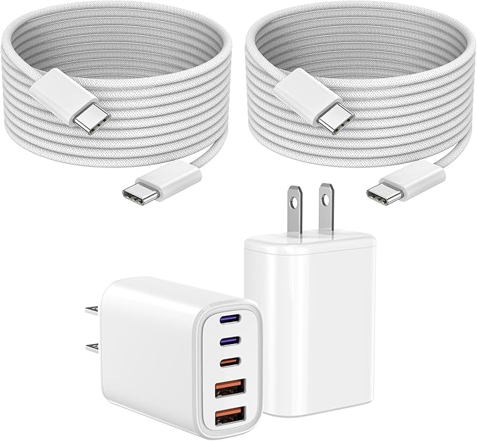 for iPhone 17 16 Charger, 2Pack 50W Fast USB C Charger Block Cubes Multiport USB C Plug,10FT USBC to USBC Cable for iPhone 17/17 Pro/17 Pro Max/17 Air/16Pro Max/16/15 Plus/15 Series, iPad Pro/Air/Mini