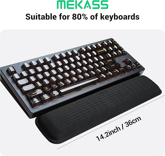 Mekass TKL Keyboard Wrist Rest, Super Soft Memory Foam Ergonomic Computer Wrist Support Pad, Comfortable Desk Wrist Cushion, Laptop Keyboard Arm Hand Rest for Wrists Pain Office Gaming Typing (Pink)