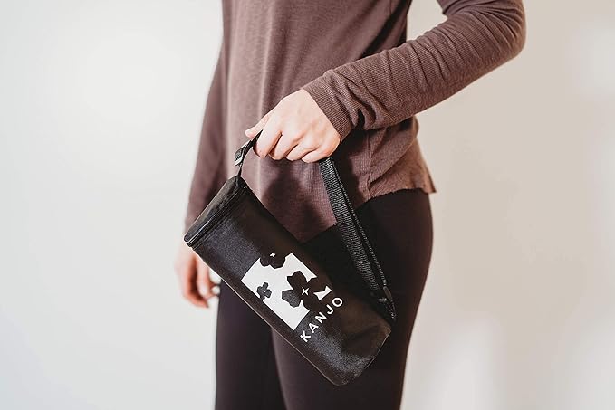 Kanjo Premium Acupressure Belt - Lightweight on-the-go Pain Relief - Relieves Back Pain - 100% Cotton Linen - Includes Carry Bag - Onyx