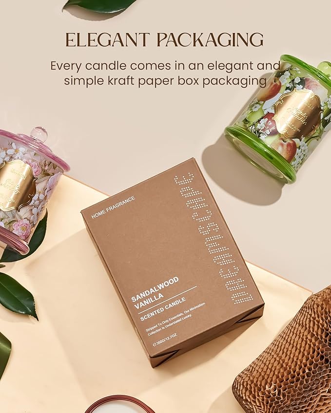 M&SENSE Patchouli Candles for Home Scented, Organic Soy Candles Non Toxic, Relaxing Aromatherapy Candles for Bathtub Spa Meditation, 2 Wick 12.7oz Large Candle 75 Hour Long Lasting,Father Gift