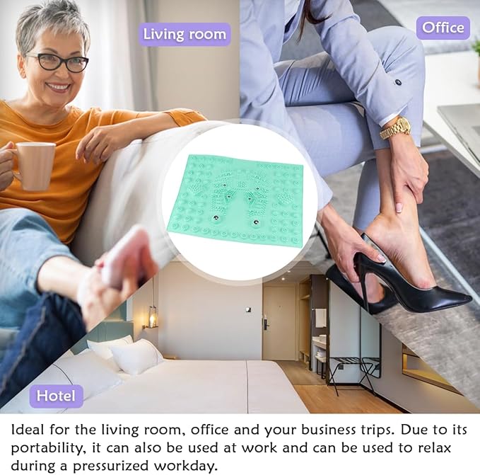 Feet Massage Pad Massager Tool Foot Acupressure Mat Pressure Relief Pad Foot Acupressure Cushion Shiatsu Reflexology Massager (Green)