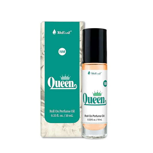 Well's Oil Roll-On Perfume Oil (Queen) | Fruity & Musk Notes | Long-Lasting | Paraben-Free | 0.33 Fl Oz / 10 ml