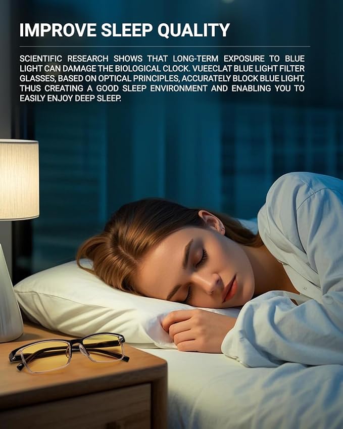 Blue Light Blocking Glasses | Max Protection Gaming & Computer Glasses | Reduce Eye Strain & Improve Sleep