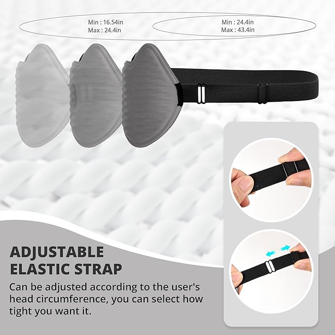 3D Kids Sleep Eye Mask: 3D Contoured Cup Sleeping Masks, Blindfold Sleep Eye Cover with Adjustable Strap, Memory Foam Lightweight Night Eyeshade for Boys Girls Teens (Gray)