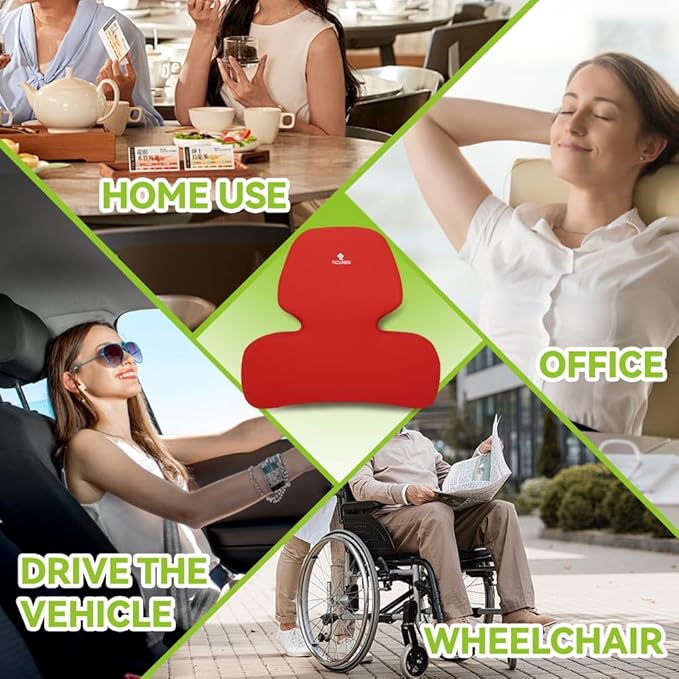 Lumbar Support Pillow, Memory Foam Cushion, Improve Posture and Relieve Low Back Pain, Lumbar Support for car Seats, Gaming Chairs, Office Chairs, wheelchairs