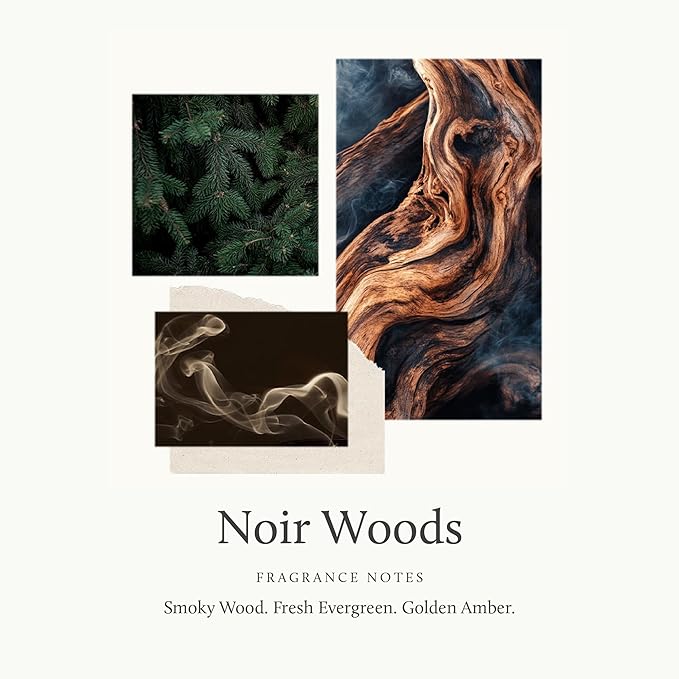 Thymes Noir Woods Scented Candles for Home Decor – Notes of Fresh Evergreen, Smoky Wood & Golden Amber – Luxury Home Fragrance Gifts for Women & Men – Burns Up to 20 Hrs (Votive Candle, 2 oz)