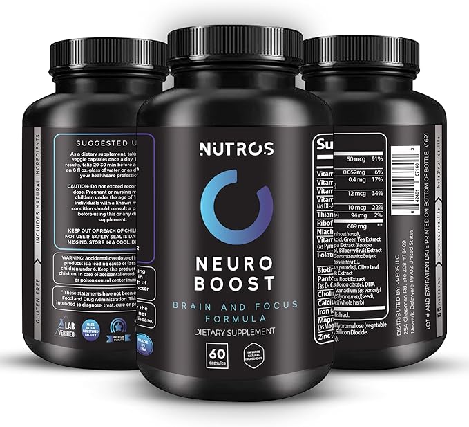 Neuro Boost | Nootropic - Supports Memory and Improves Mood and Mental Clarity | 60 Capsules