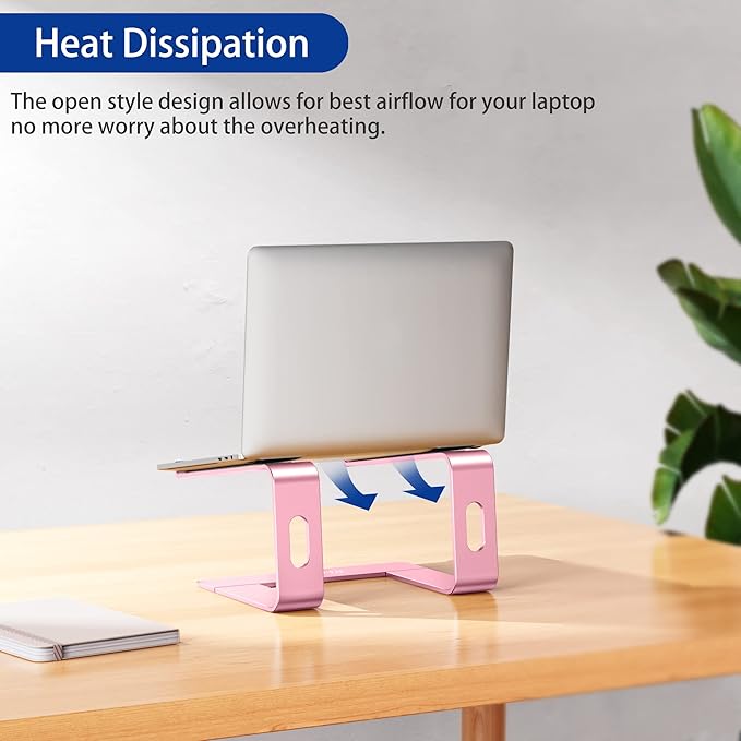 BESIGN LS03 Aluminum Laptop Stand, Ergonomic Detachable Computer Stand, Notebook Holder Compatible with Air, Pro, Dell, HP, Lenovo More 10-15.6" Laptops, Pink