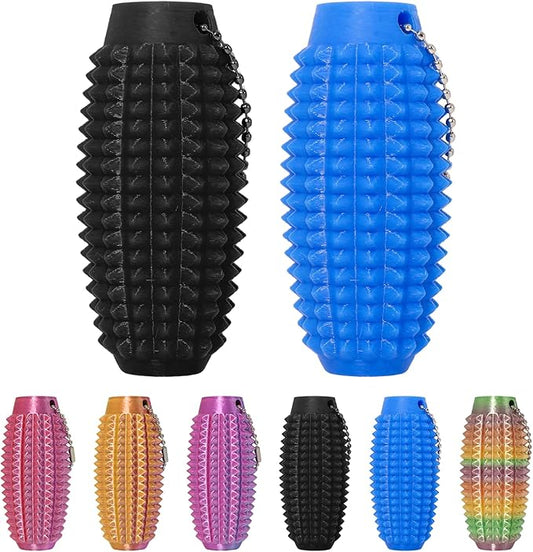 2PCS Little Ouchies Fidget Toys,Pain Stim Fidget Toy Reduce Stress for Adults,Anxiety Relief Pain Stim,Spiky Fidget Keychain for Anxiety and Stress Reduction,Novelty Gifts for Friends( Black and Blue)