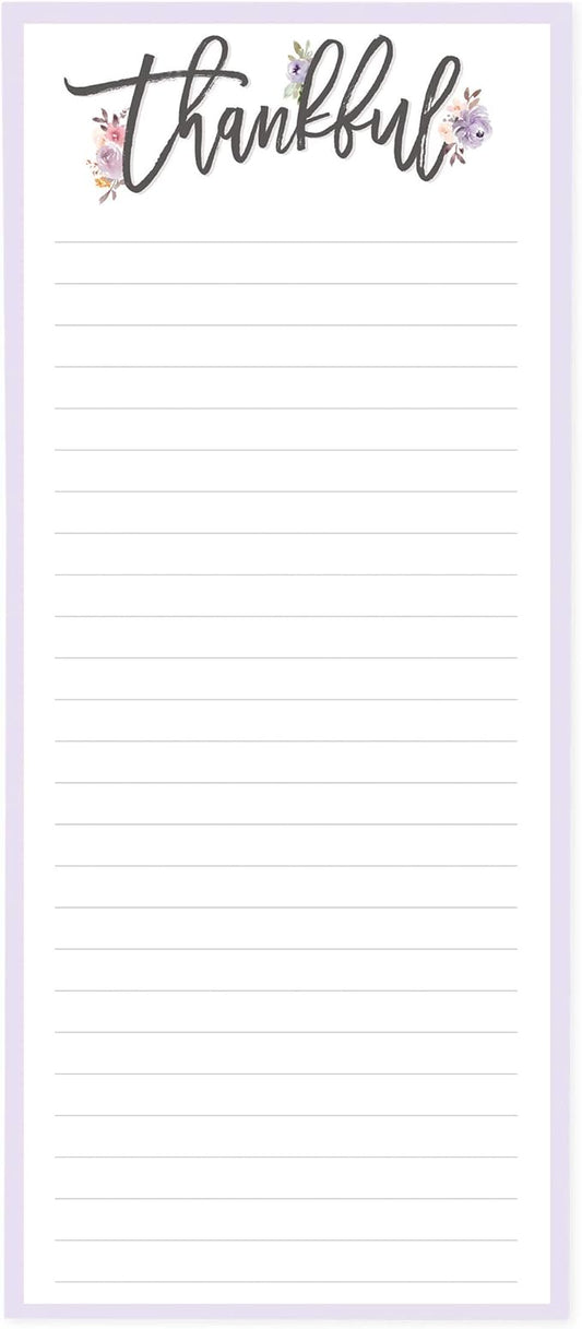 Graphique Magnetic Notepad, Religious – 100 Sheets, 4” x 9.25” x .5” – Front Says, “Thankful”, Sticks to Any Magnetic Surface, Perfect for Shopping and Grocery Lists, Makes a Great Gift (MP1345)