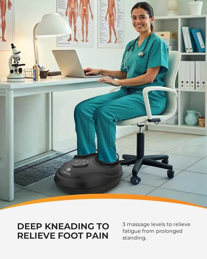 CooCoCo Upgraded Shiatsu Foot Massager - FSA Eligible, Foot Massager for Plantar Fasciitis, Neuropathy, HSA Feet Massager with Heat, Gifts for Women Men Mom Dad, Foot Pain Relief, Home Office Use