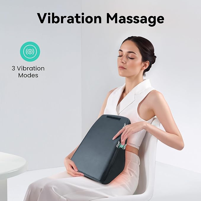 Snailax Back Massager for Back Pain Deep Tissue, Shiatsu Neck and Back Massager with Heat, Vibration, Kneading Massage Pillow for Neck, Shoulder, Gifts for Mom, Dad