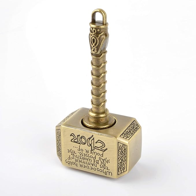 Fidget Chain Hammer Spinners Metal Cool Finger Hand Spinner Fidget Cube Block Anxiety Toy Focus Copper Fidget Toys Fingertip Gyro Stress Relief for Kids Adults(Bronze)