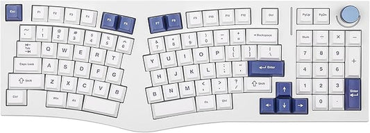 Feker Alice98 Ergonomic 98 Keys Custom Mechanical Keyboard, VIA Programmable, USB-C Wired Gaming Keyboard, Hot Swappable, 5 Layer Paddings, Control Knob, NKRO, RGB for Win/Mac (White)