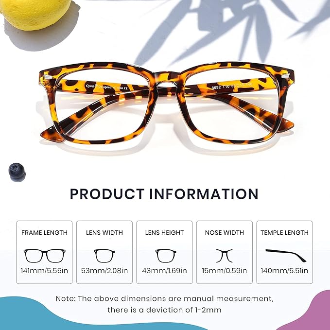 Cyxus Blue Light Glasses for Men Women Reduce Eye Strain UV Blocking for Computer Screen 8082
