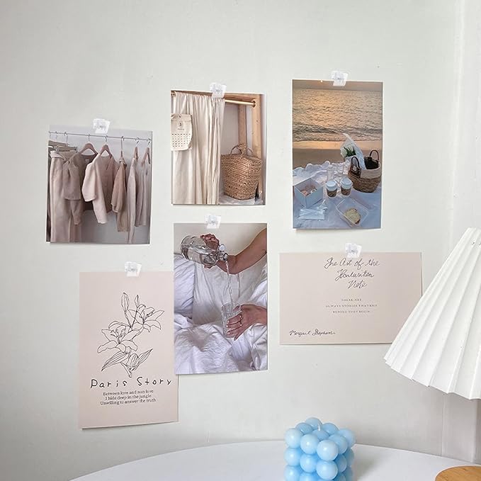 20 Pieces Self Adhesive Clips, Wall Clips,Tapestry Hangers,Photo Clips for Paper Flag Hanger,Sticky Clips for Teachers,Double-Sided Adhesive Spring Clips for Poster Home Office Rope