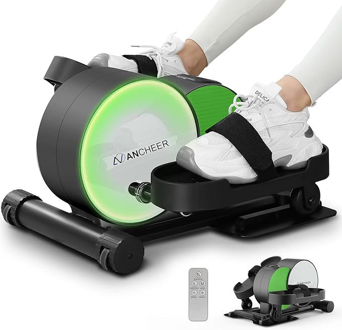 ANCHEER Under Desk Elliptical, Leg Exerciser While Sitting for Seniors with Remote Control, Display Monitor, Electric Seated Pedal Exerciser for Home, Ellipse Leg Exerciser as Seen on TV