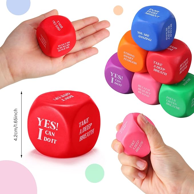 Jerify 30 Pcs Motivational Stress Ball Bulk Quote Inspirational Foam Cubes Balls Stress Relief Employee Appreciation Gift for Coworkers Kids Adult Motivating Encouraging (Multi Colors)
