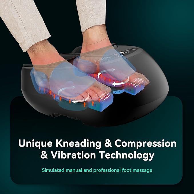 Snailax Shiatsu Foot Massager with Heat Remote Control, Size up to 13, Electric Heated Foot Massage Machine, 3 Levels of Kneading/Vibration/Compression/Heat, Gifts for Dad Mom