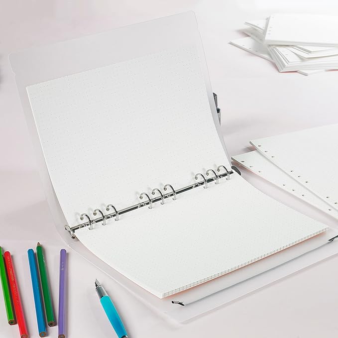 90 Sheets Planner Refill Paper 5mm Dotted Inserts Paper B5 9 Holes Binder Grid Notepaper for Filofax Bullet Journals Diary (7.09x10.04 inch)